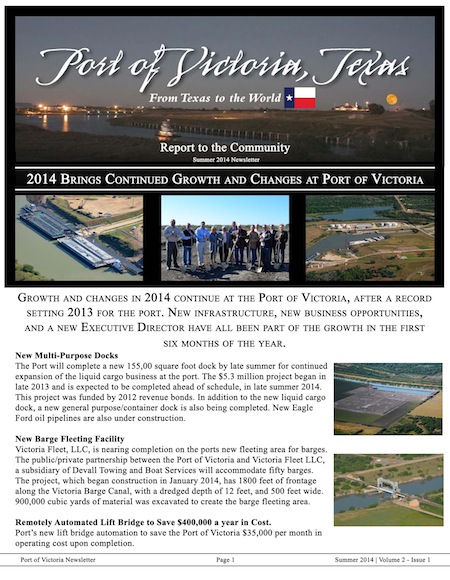 2014 Port of Victoria Newsletter: Volume 2 | Issue 1